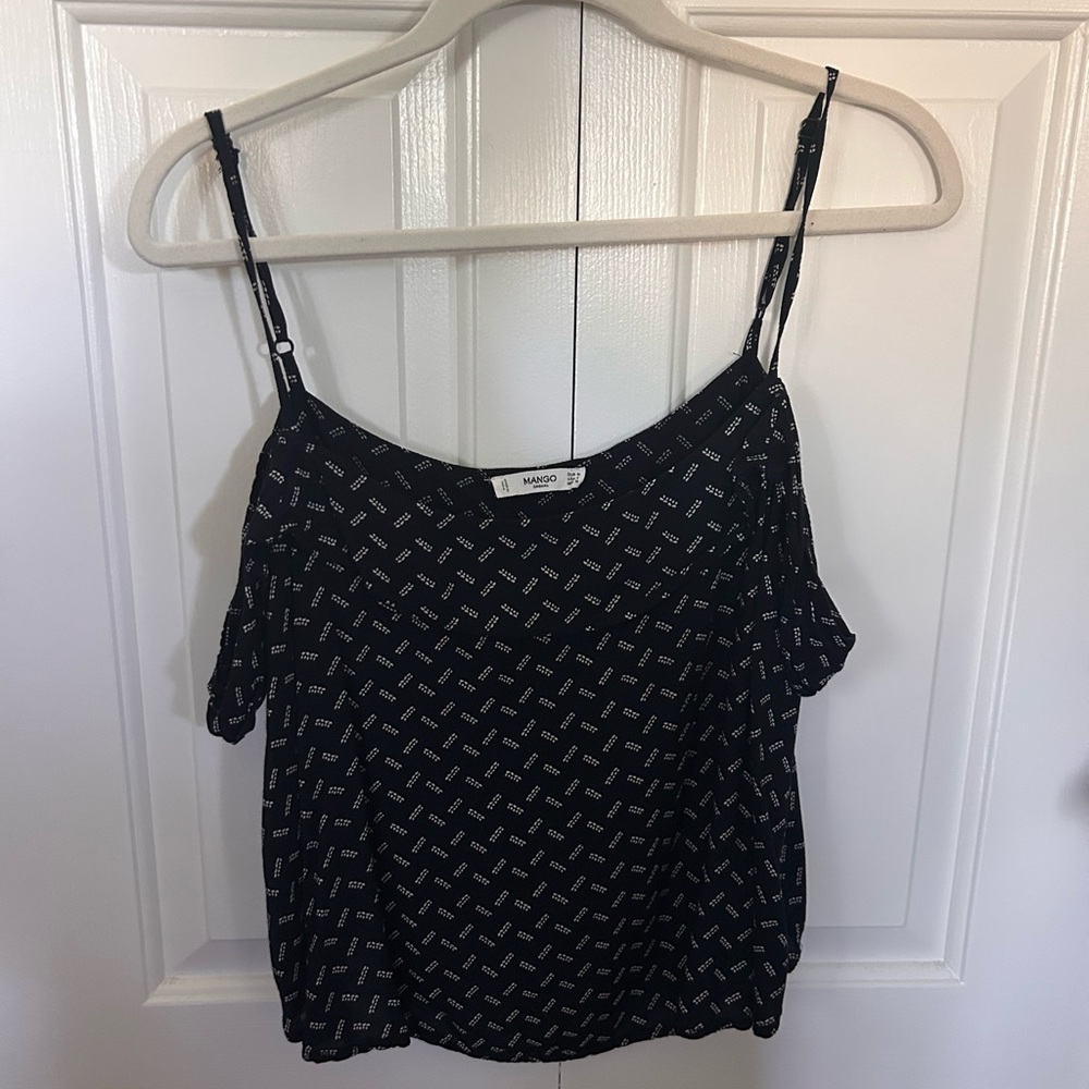Mango Black and White Patterned Camisole